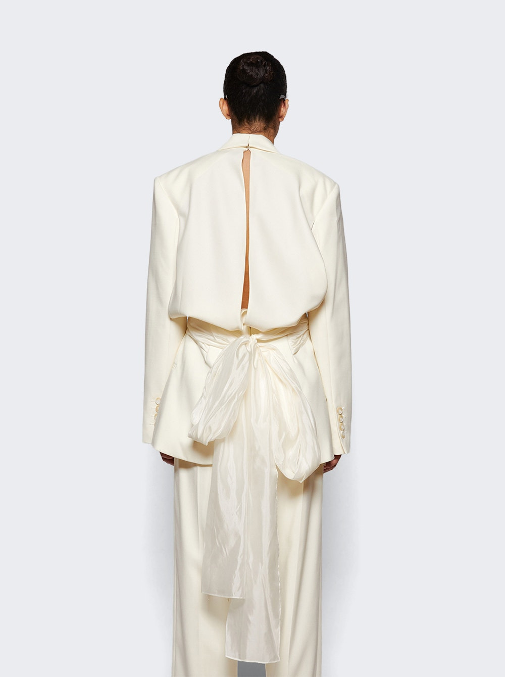 Intimate Bow-back Twill Blazer White - 4