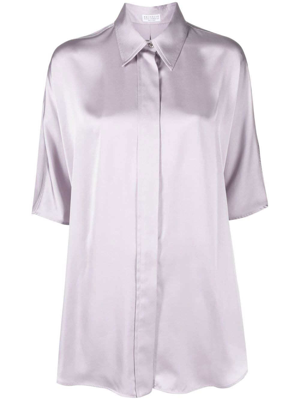 button-down satin shirt - 1