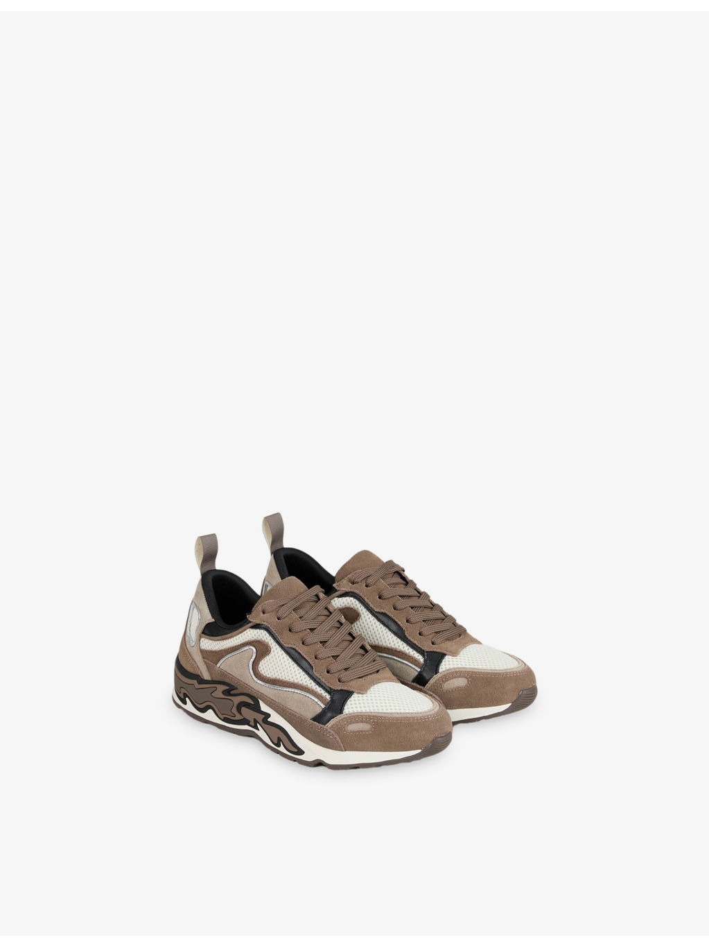 Flame Suede And Mesh Trainers - 3