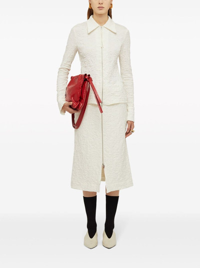 Jil Sander textured-finish zip-up midi skirt outlook