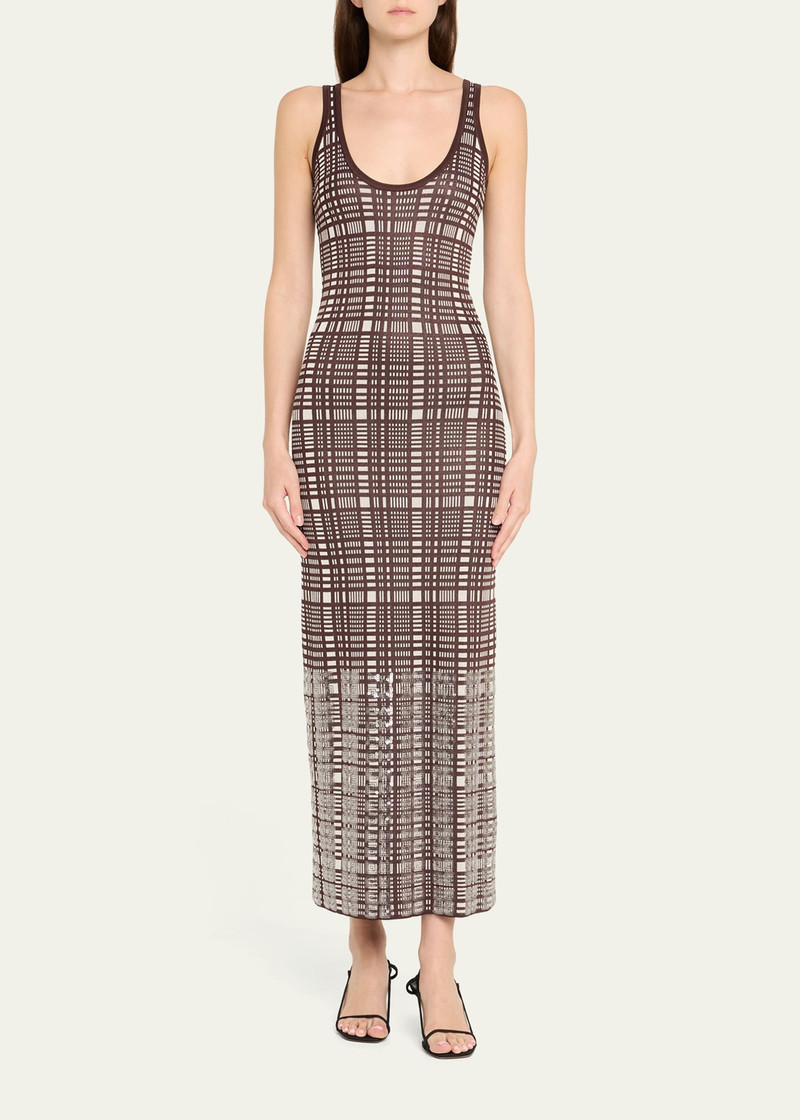 ZANKOV Jaqueline Sequined Check Sleeveless Maxi Dress outlook