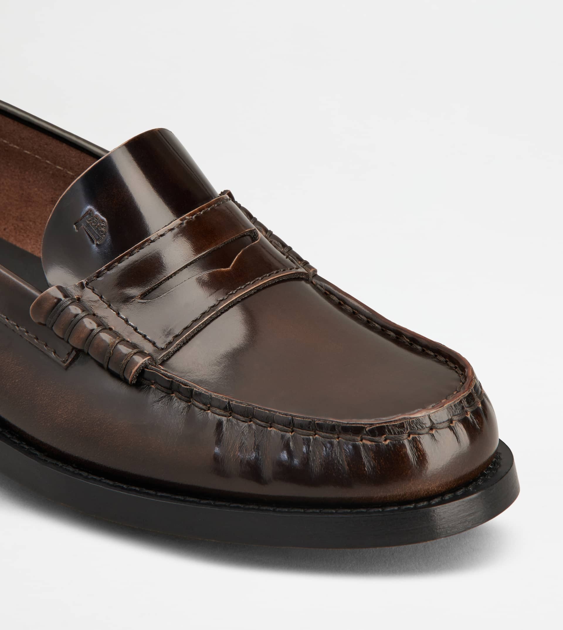LOAFERS IN LEATHER - BROWN - 5