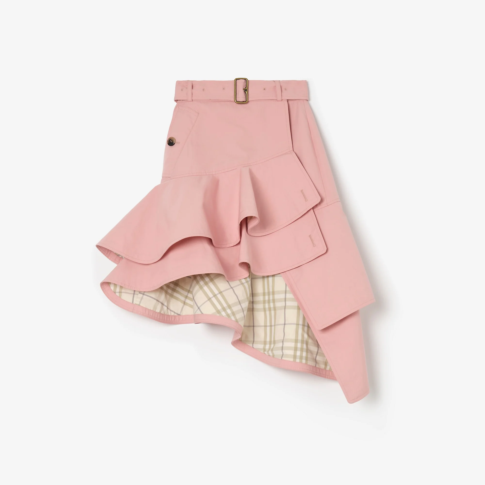 Ruffled Gabardine Trench Skirt - 1