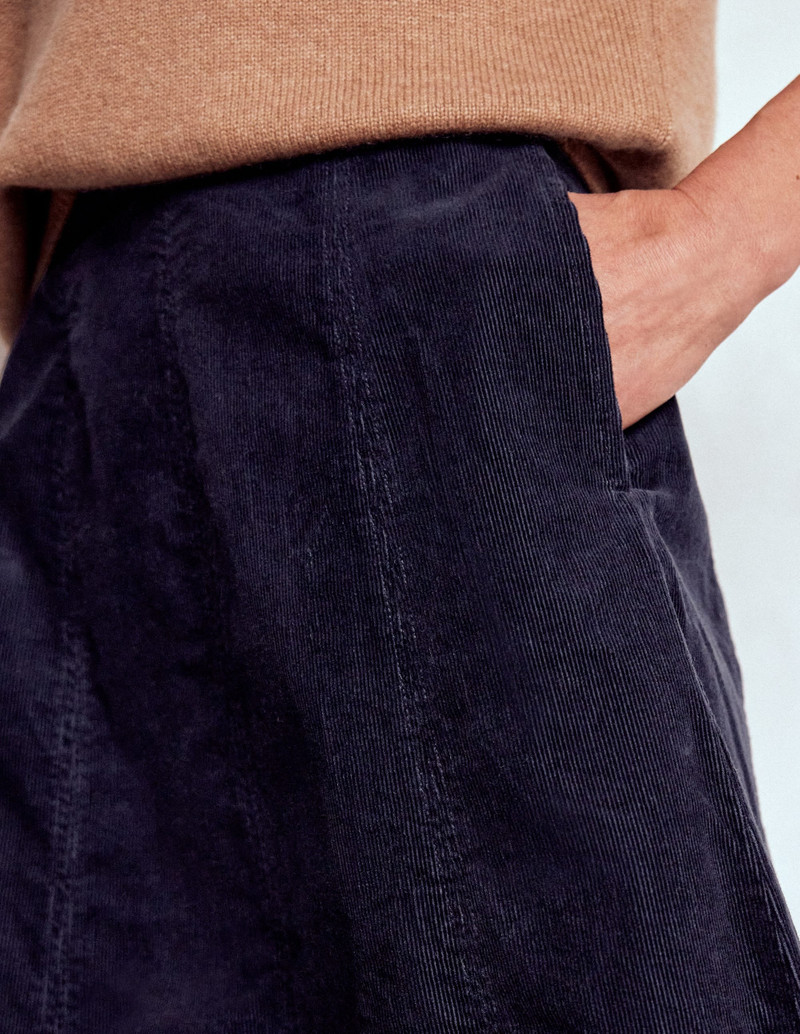 Joy Cord Midi Skirt-Navy 3