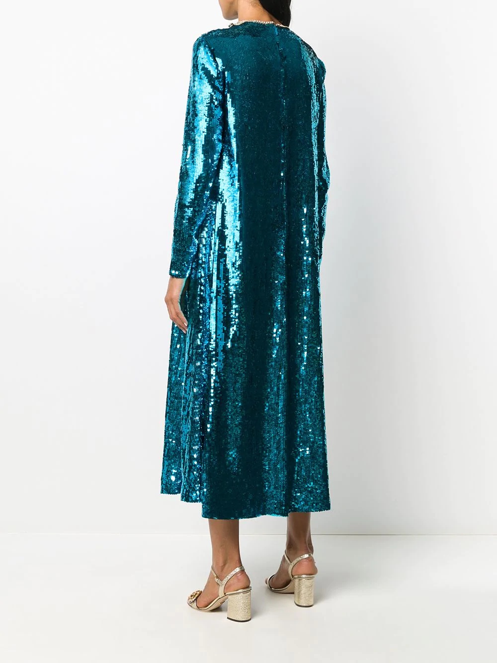 bead-embellished sequin shift dress - 4