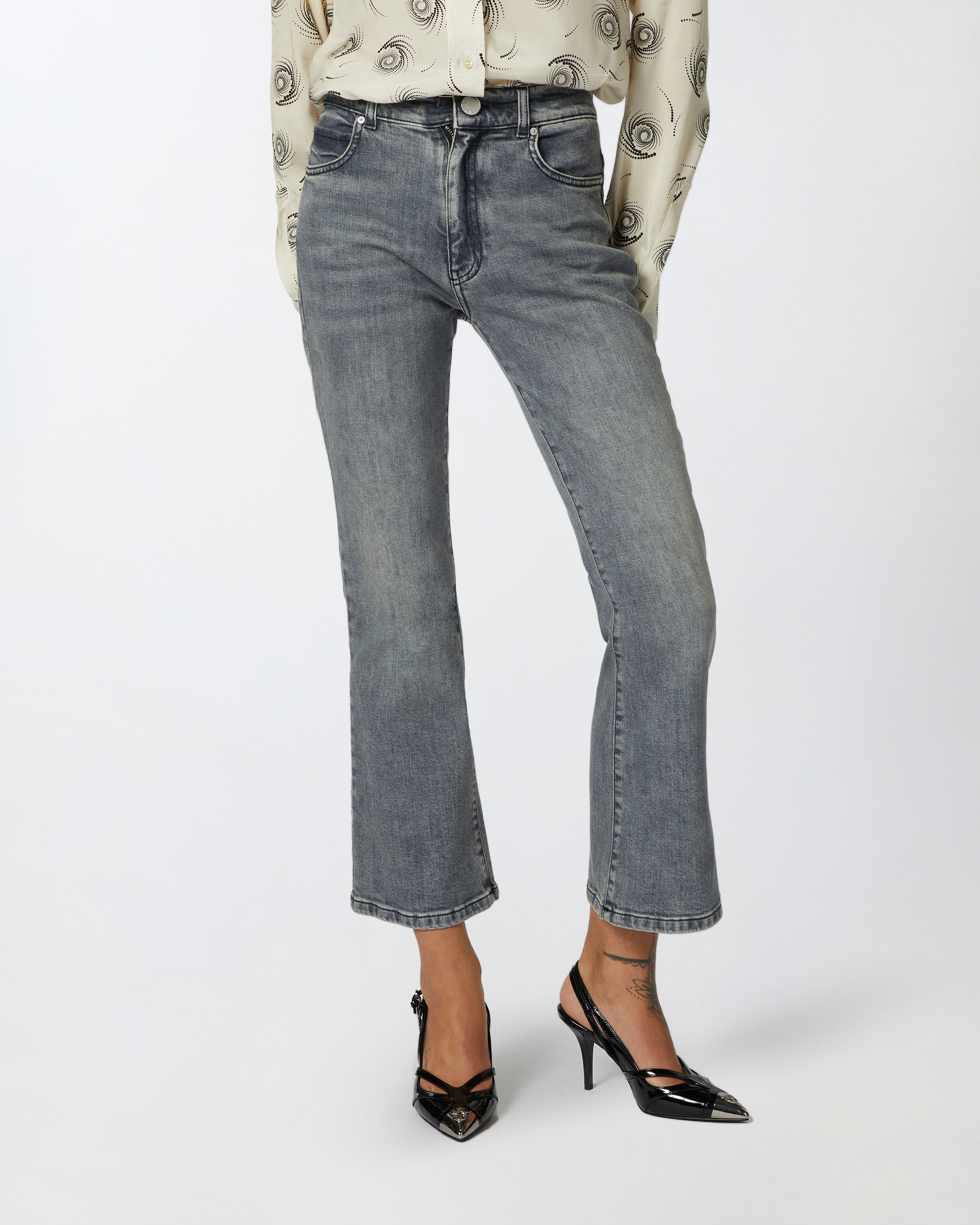 VINTAGE GREY BOOTCUT JEANS - 3