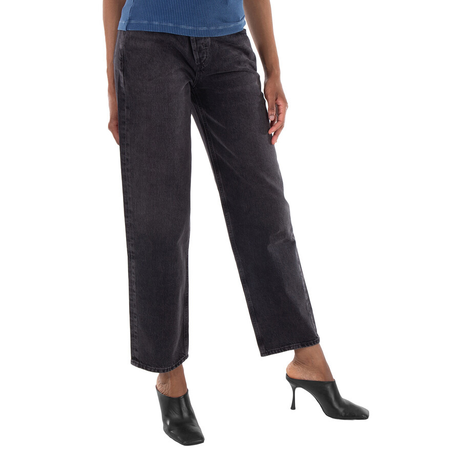 Agolde Ladies Shambles (Washed Black) Criss Cross Jeans - 4