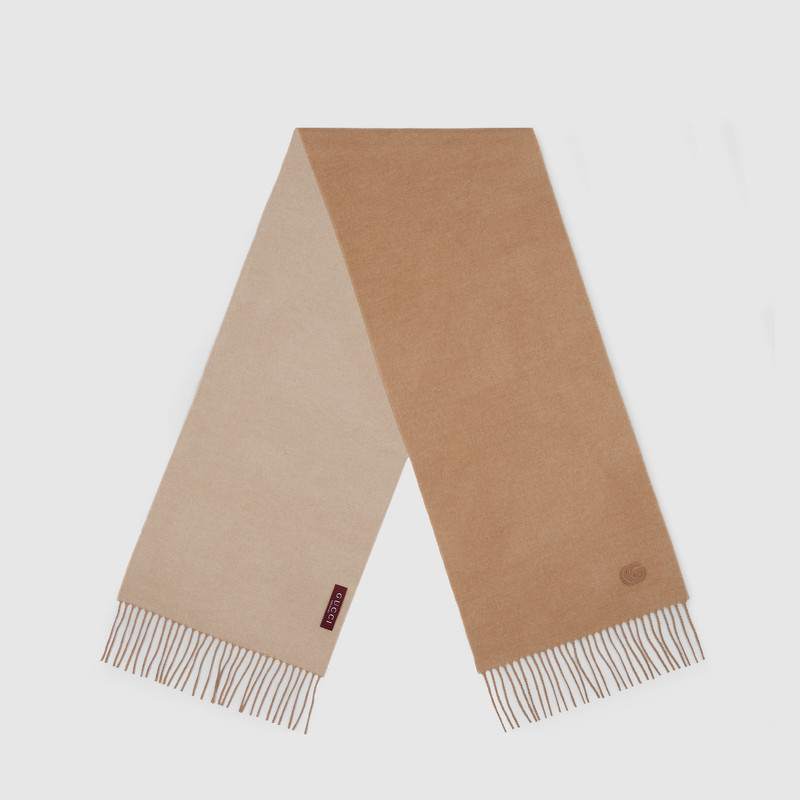 GUCCI Cashmere scarf with patch outlook