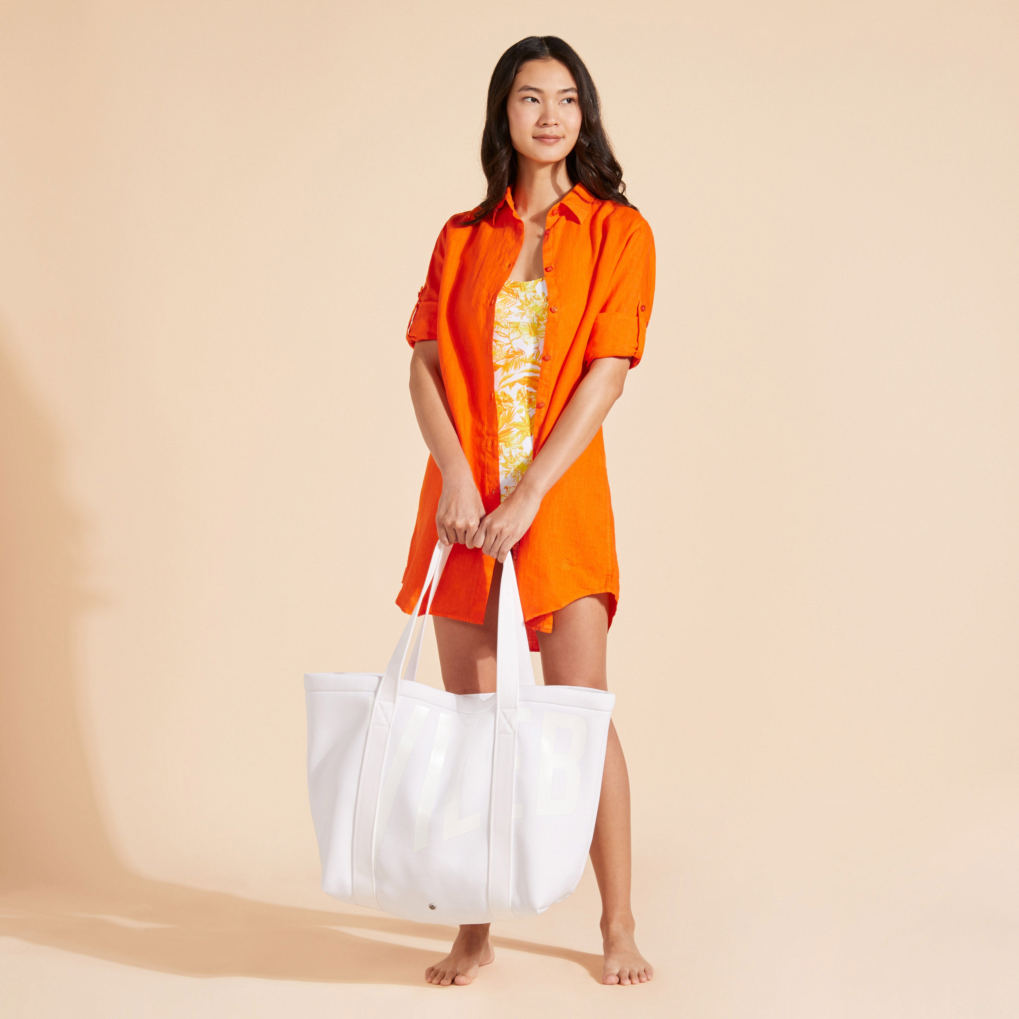 Women Linen Shirt Dress Solid - 5