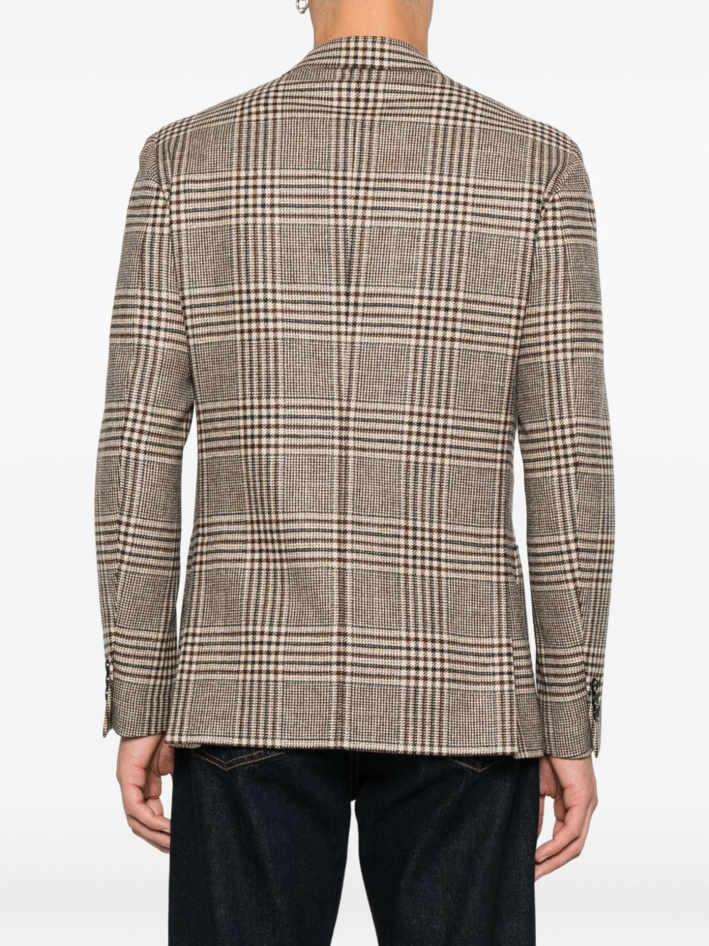 checked wool jacket - 4