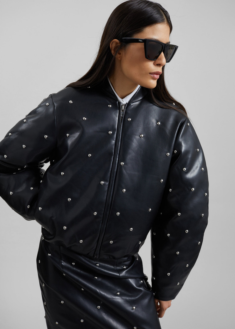 Rotate Studded Padded Jacket - Black 8