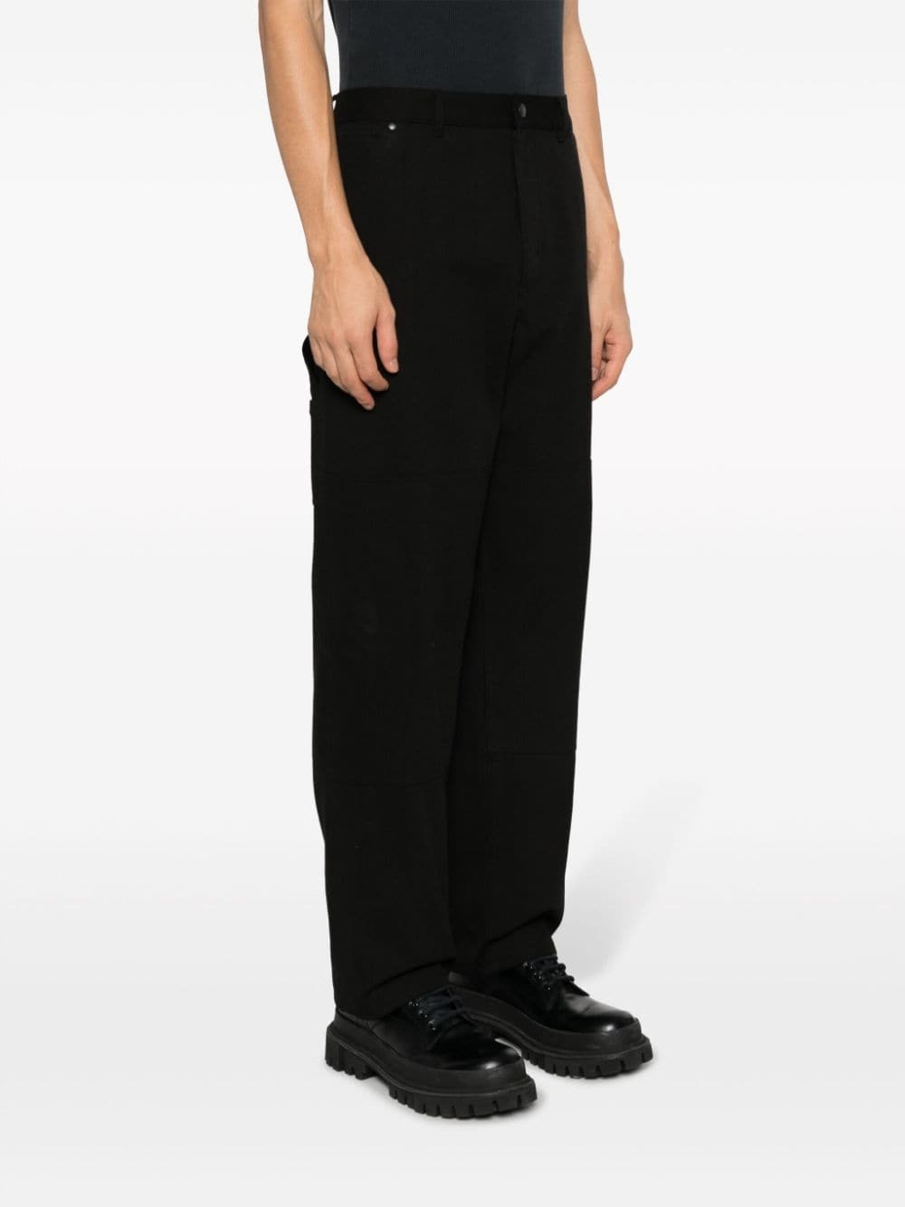 logo-embroidered cotton track pants - 3