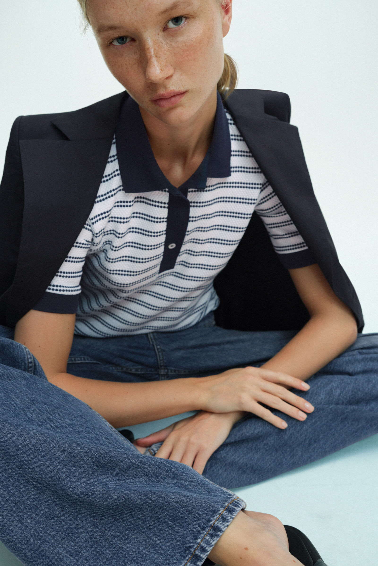 Wendy Polo shirt in Navy blue/White - 7