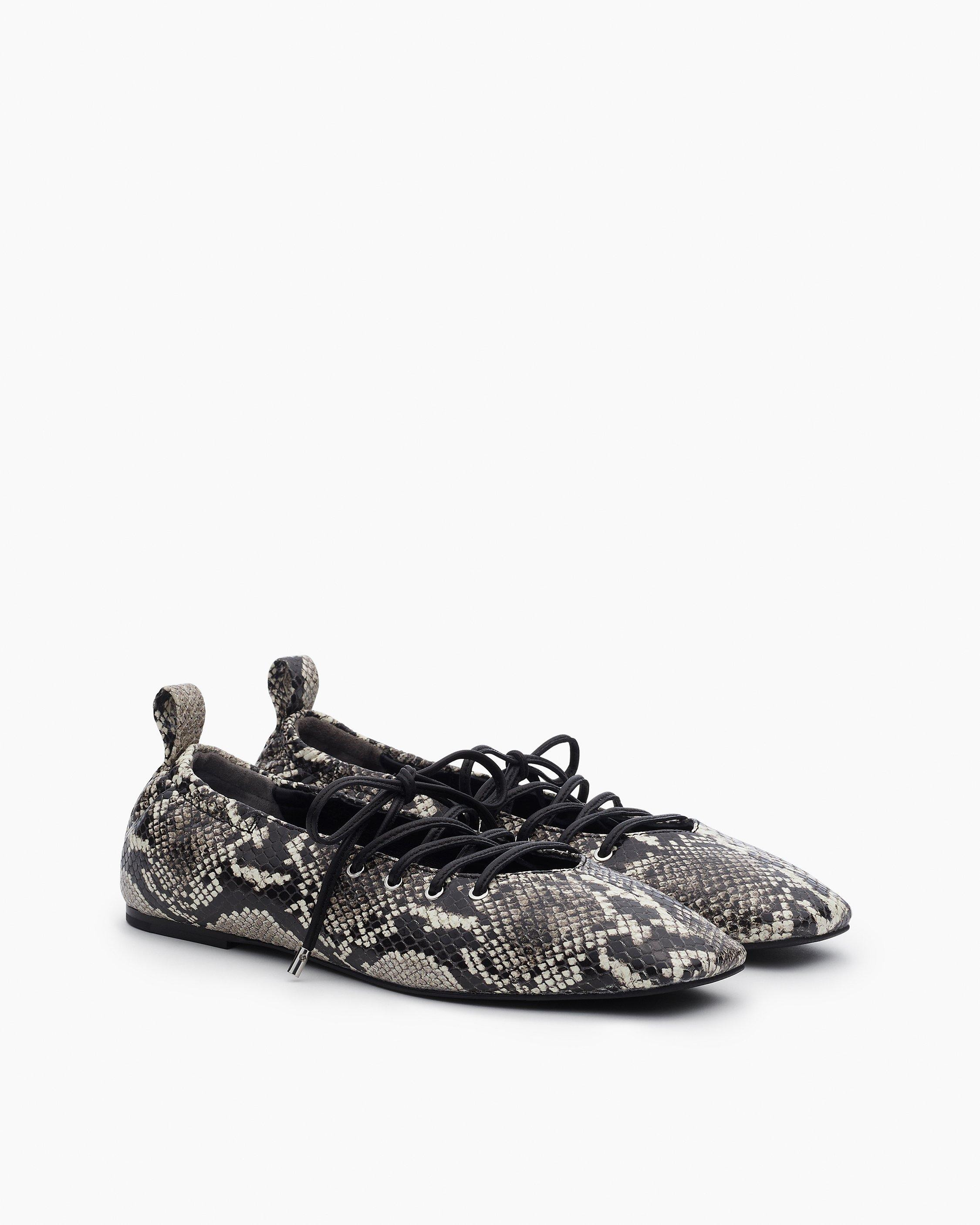 Sophia Embossed Leather Ballet Flats - 3