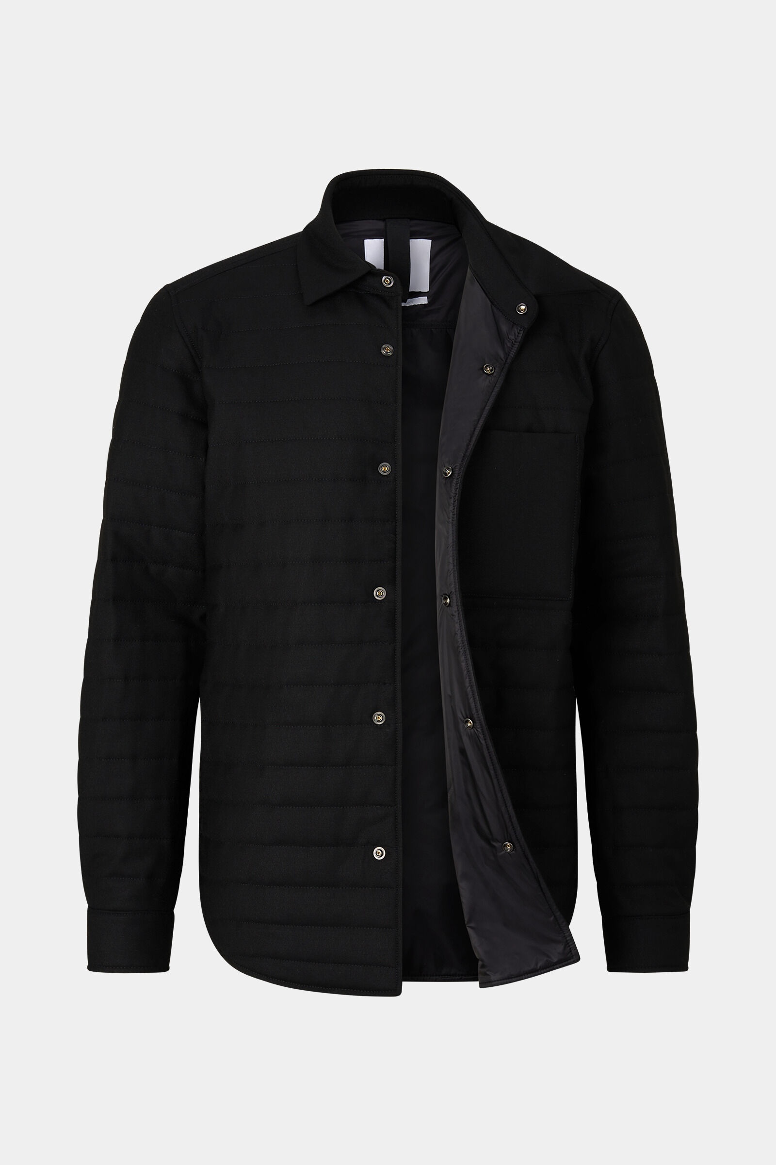 Olli quilted overshirt in Black - 7