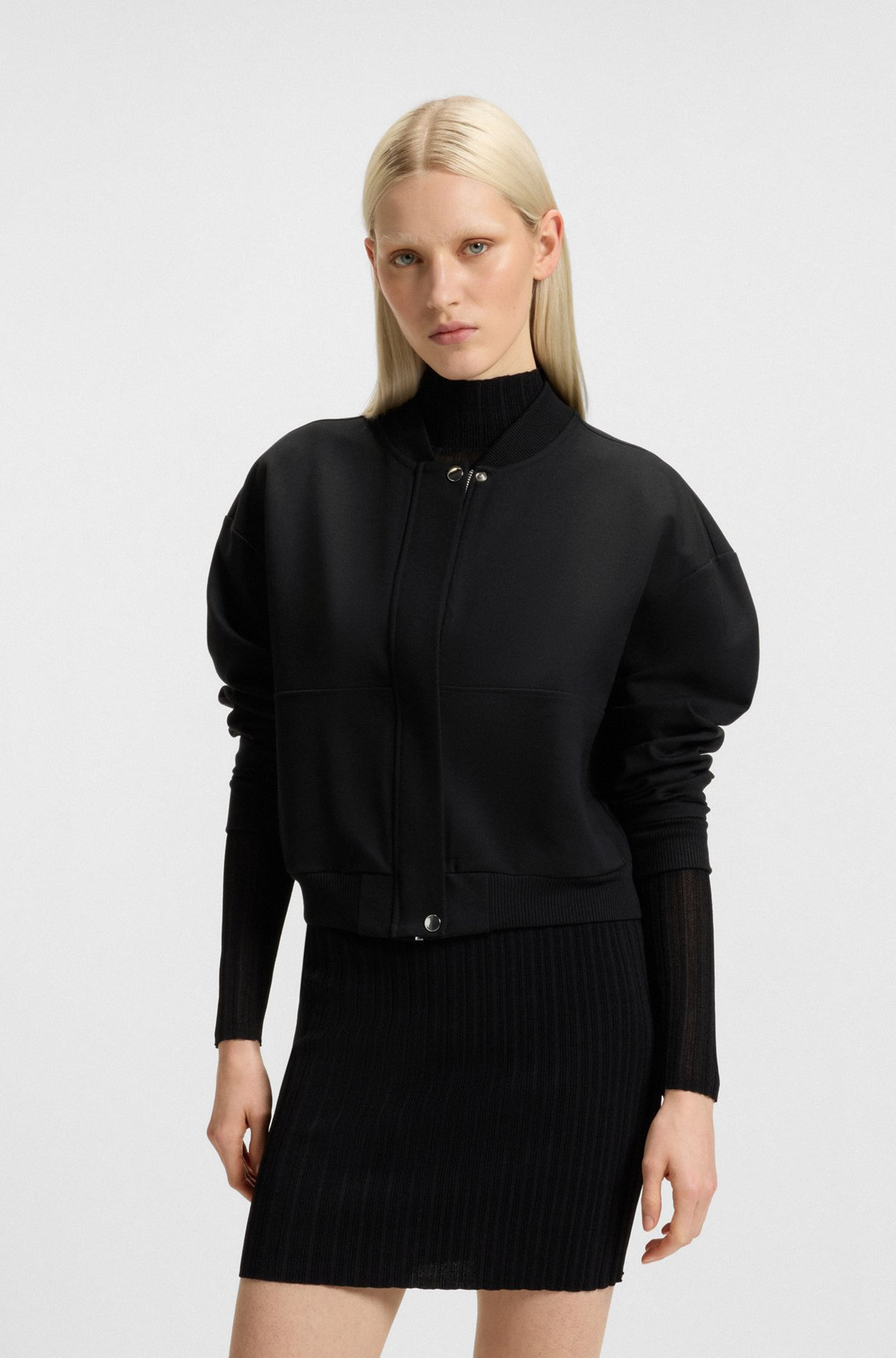 PUNTO MILANO JERSEY JACKET WITH CONCEALED CLOSURE - 2