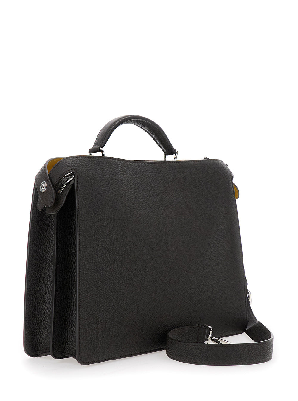 Fendi Men 'Iseeu Medium' Brown Handbag With Removable Internal Pocket In Leather Man - 3