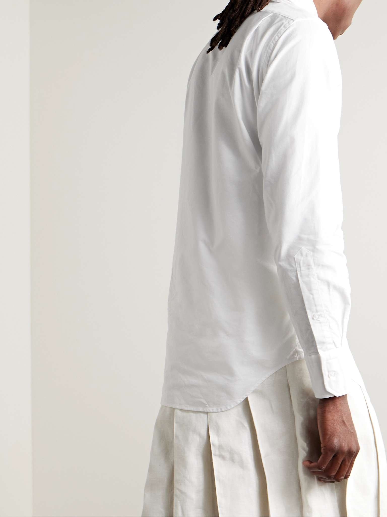 Slim-Fit Button-Down Collar Logo-Appliquéd Cotton Oxford Shirt - 4