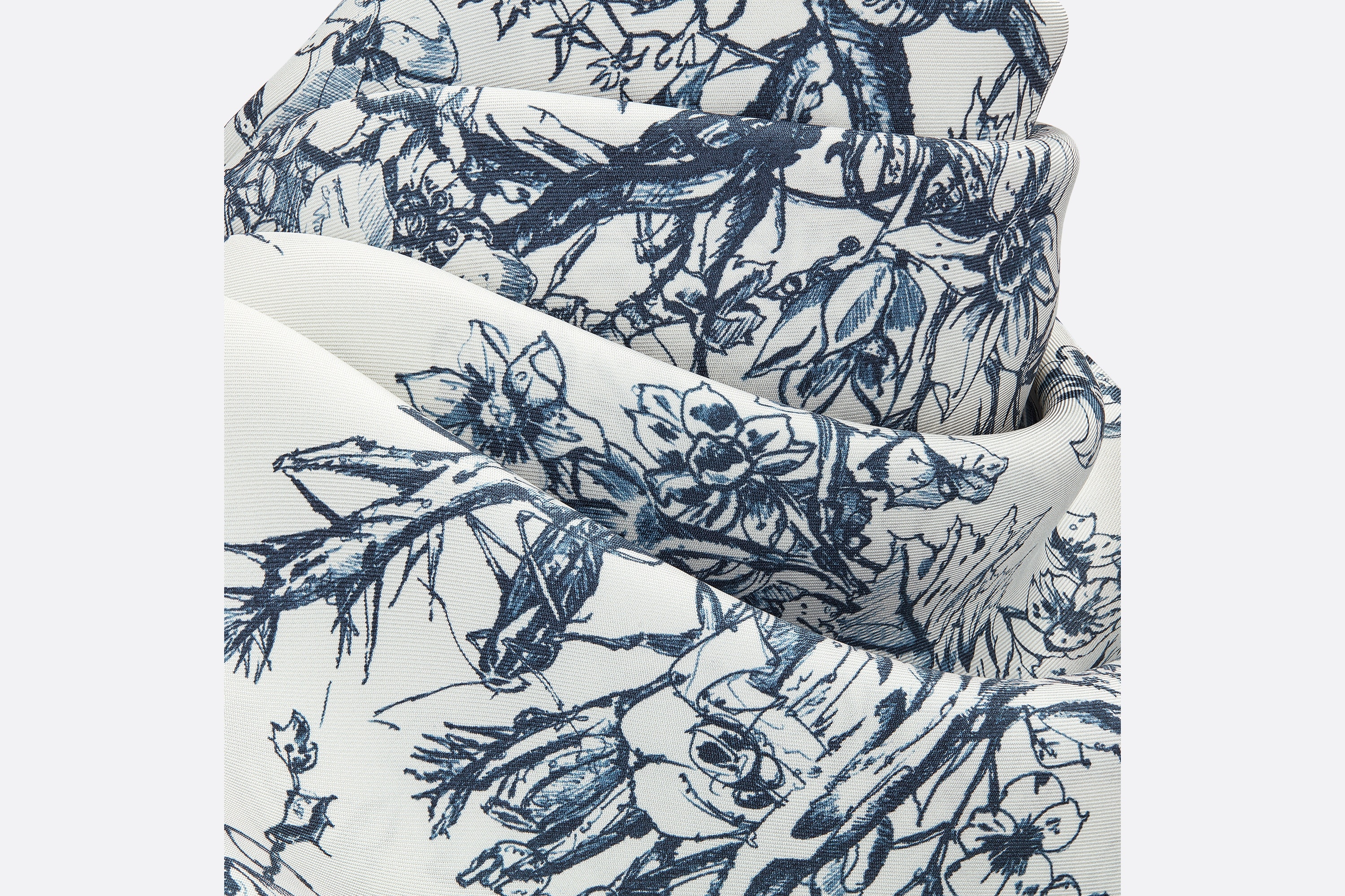 Toile de Jouy Flowers Square Scarf - 4