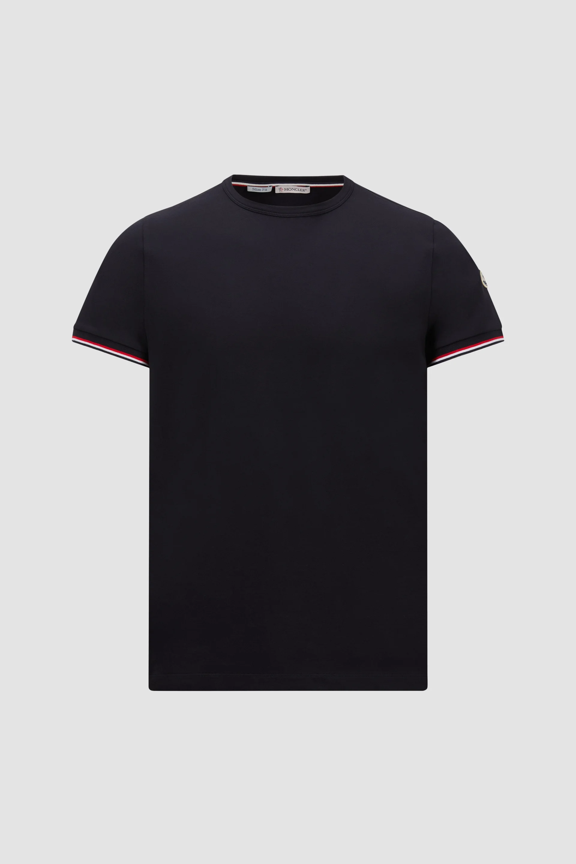 Tricolor-Trimmed Cotton T-Shirt - 1