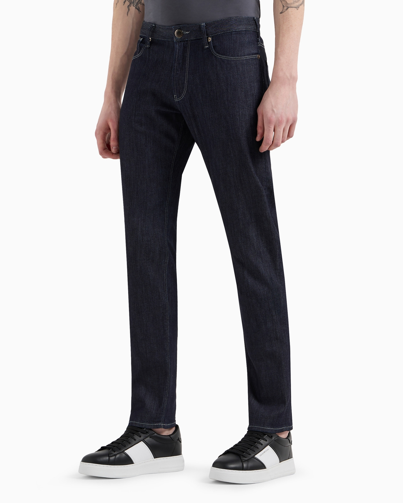 J06 WORN-EFFECT WASH, SLIM-FIT, 8 OZ DENIM JEANS - 4