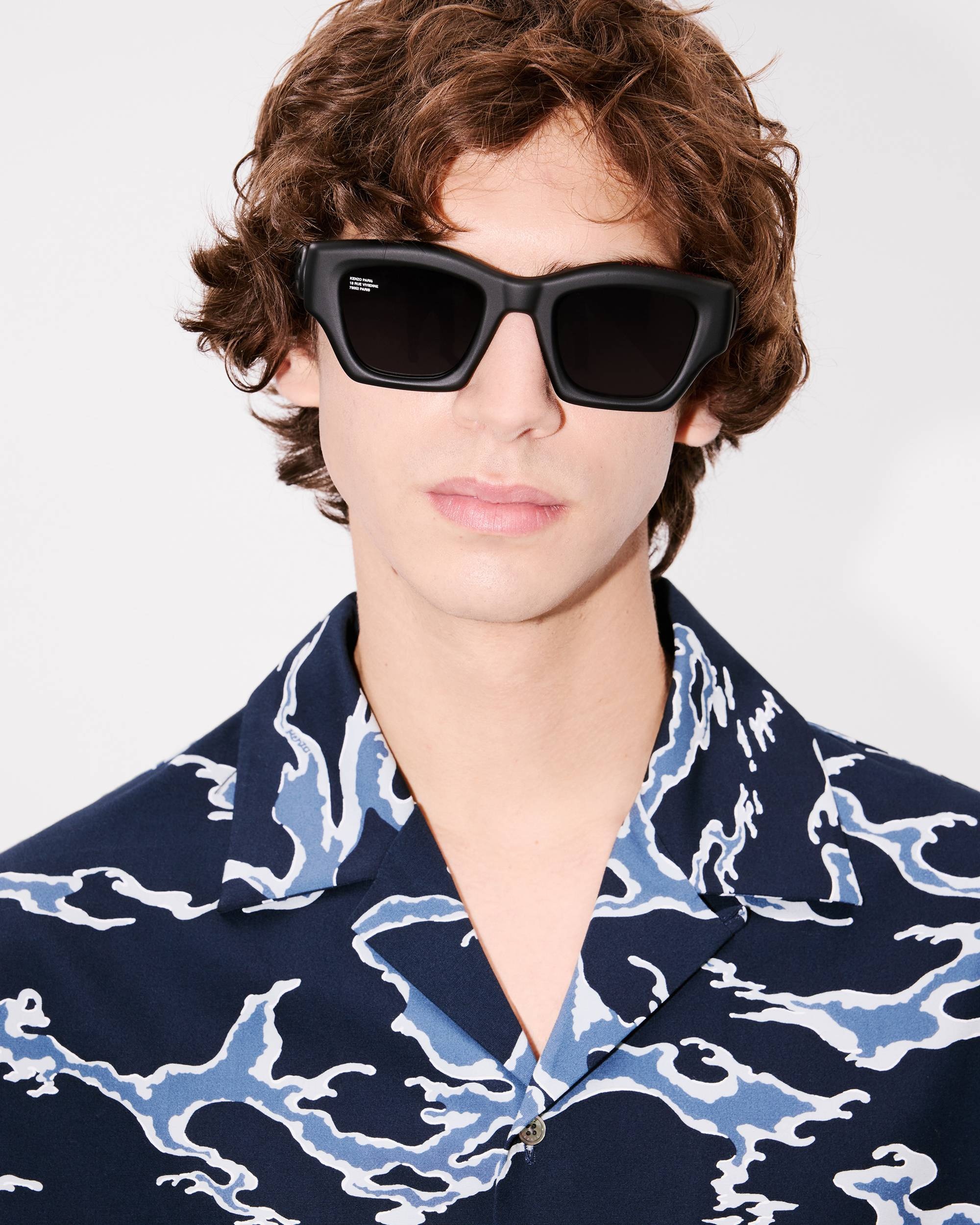'KENZO Ocean Camo' hawaiian short sleeve shirt in cotton - 6