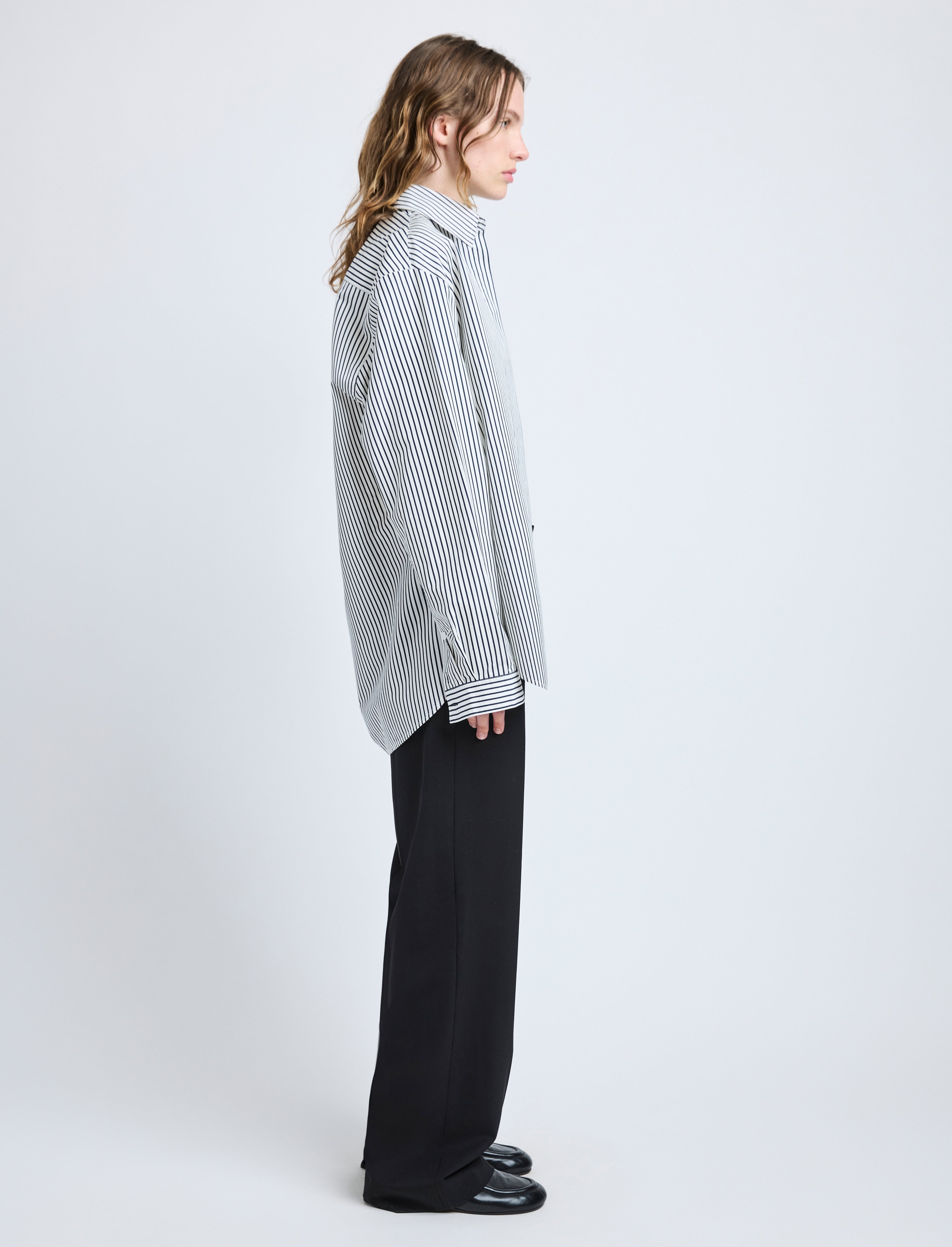 Hunter Top in Stripe Cotton Silk Poplin - 4