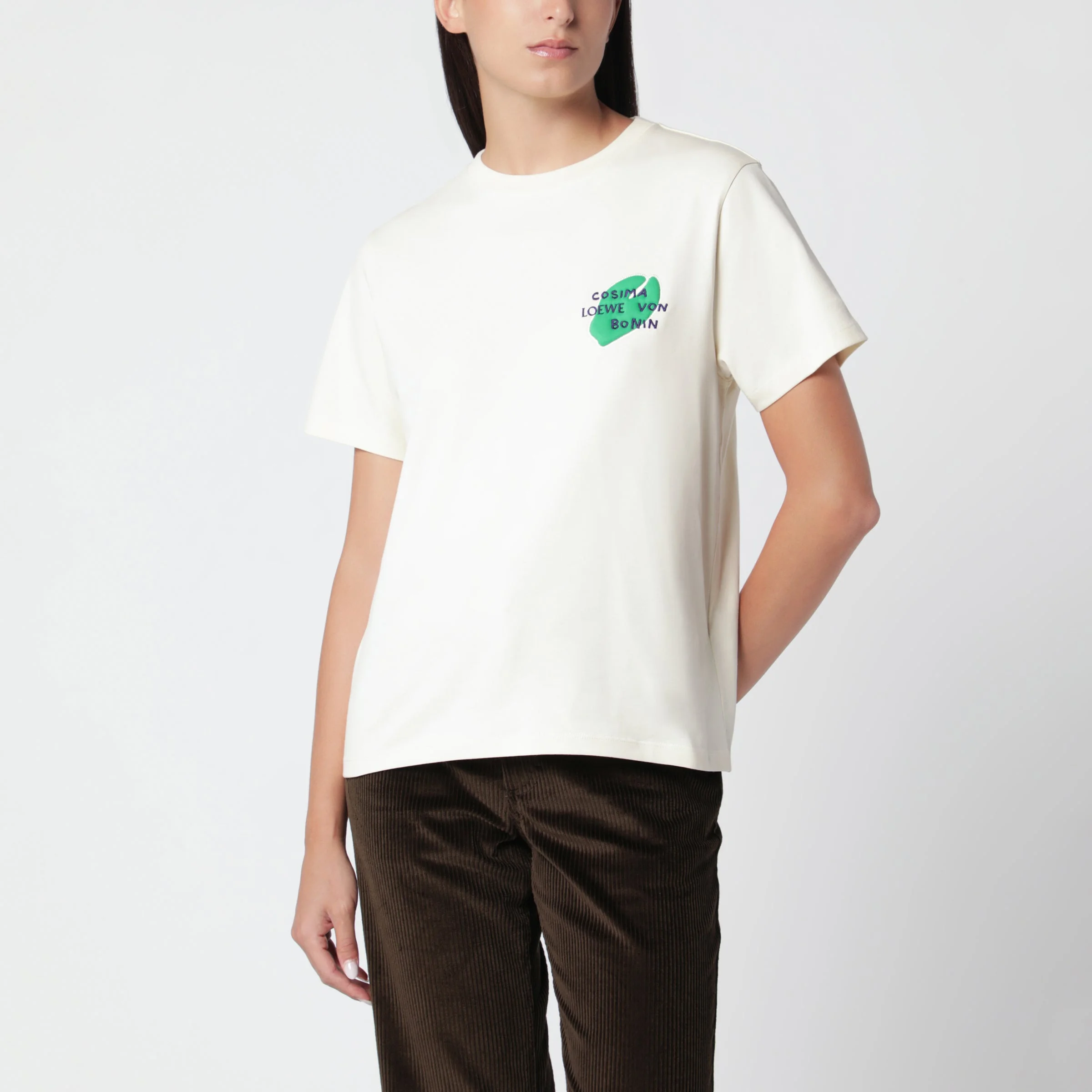 Ecru cotton T-shirt - 1