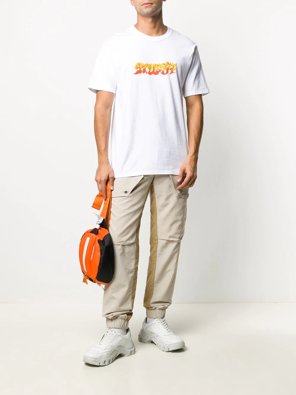 flame logo-print short sleeved T-shirt - 2