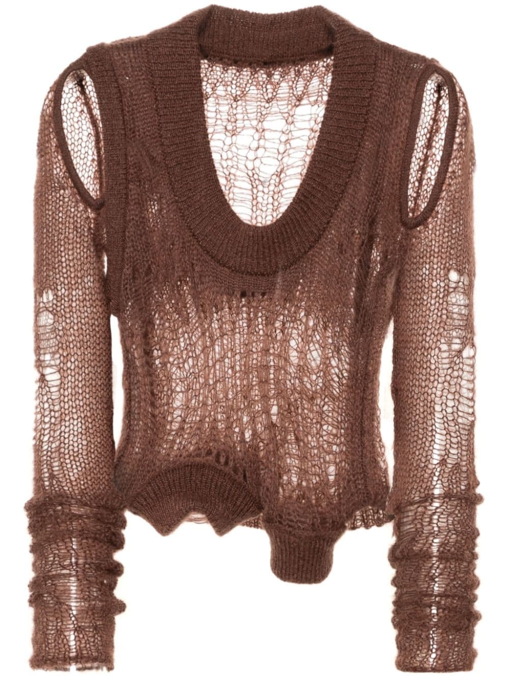 asymmetric-design knitted dress - 1