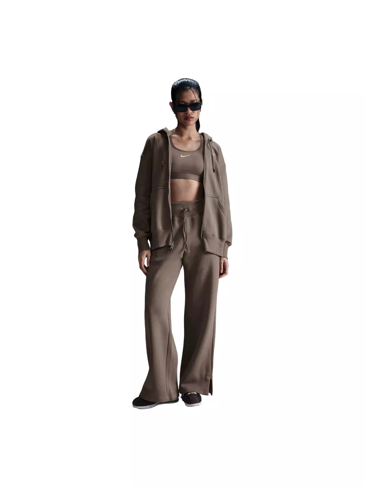 Women's Sportswear Phoenix Fleece High-Waisted Wide-Leg Sweatpants - Brown - 3