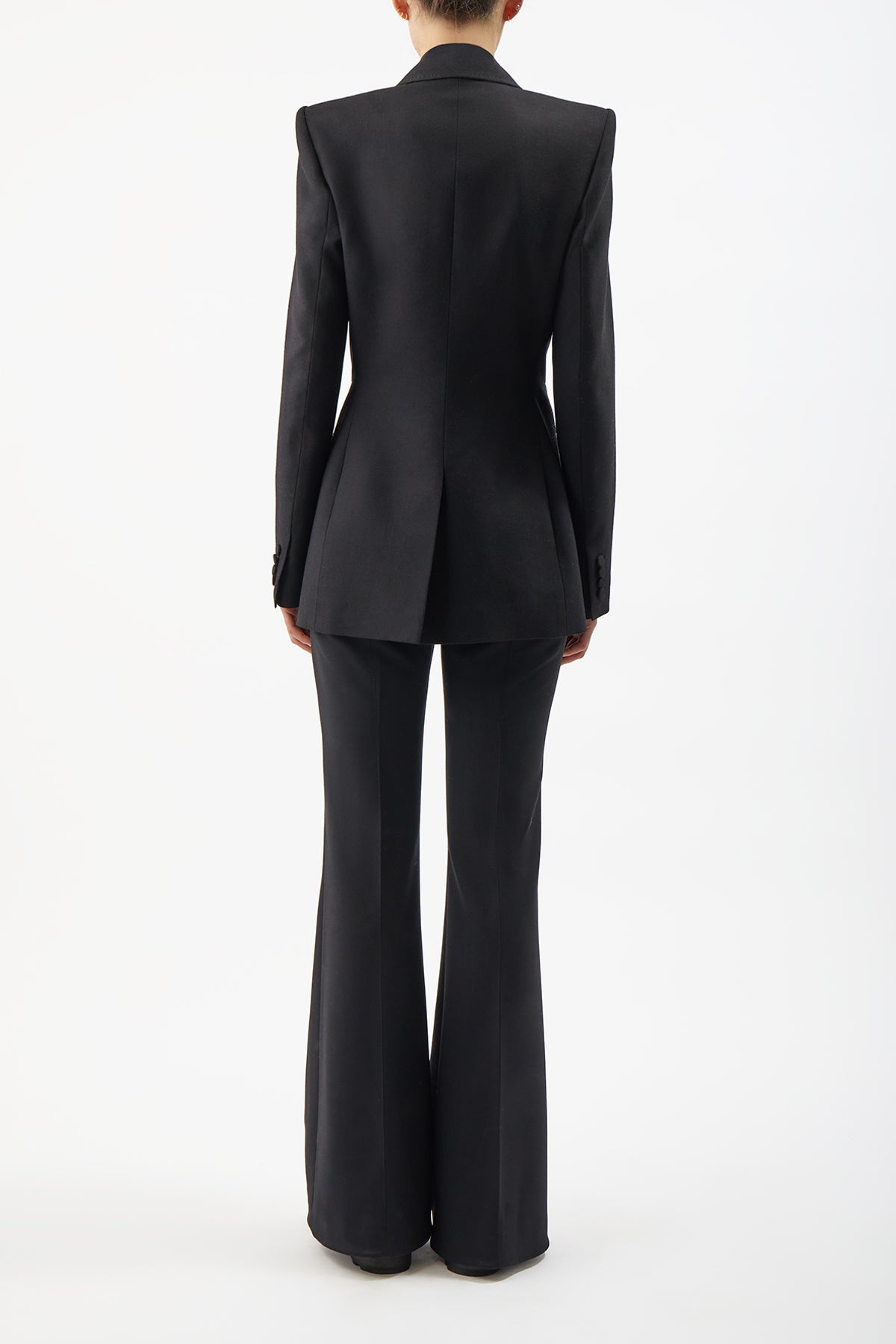 Addin Blazer in Black Virgin Wool Cashmere - 4