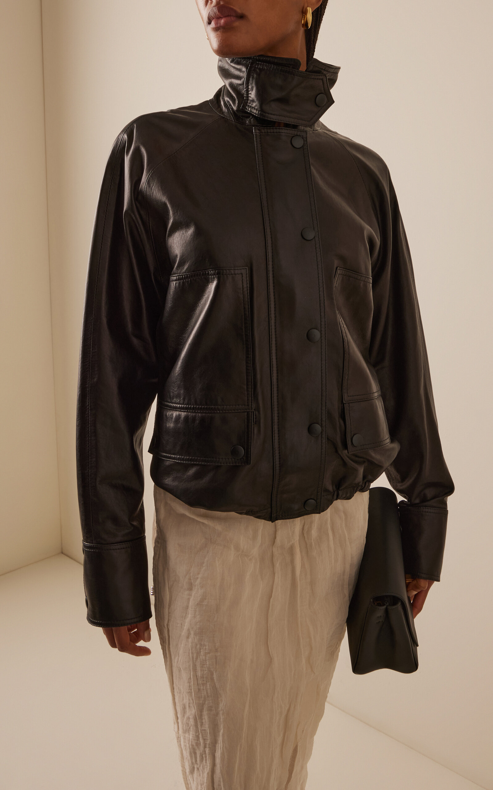 The Harper Leather Balloon Jacket black - 2