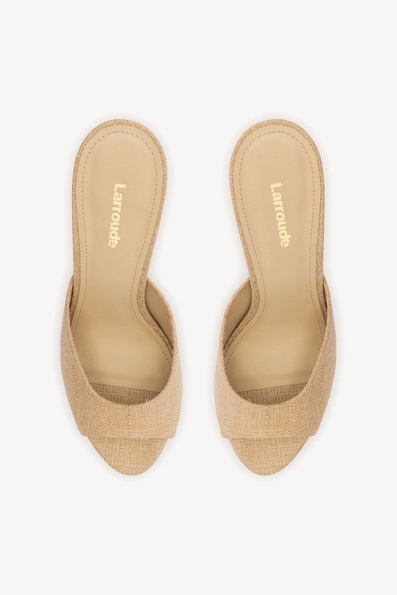 Jasmine Hi Mule Beige Raffia 6