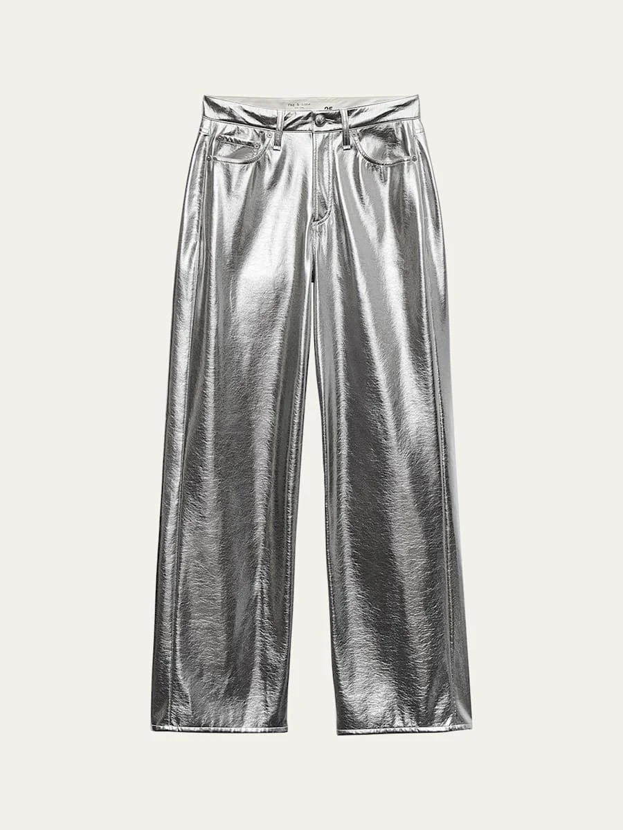 Logan Metallic Faux-Leather Jeans - 1