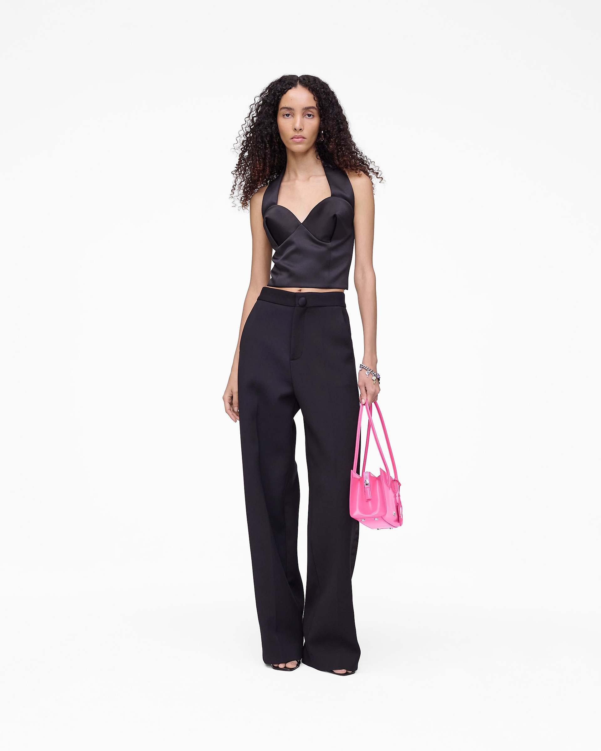 SCULPTED SATIN HALTER TOP - 3