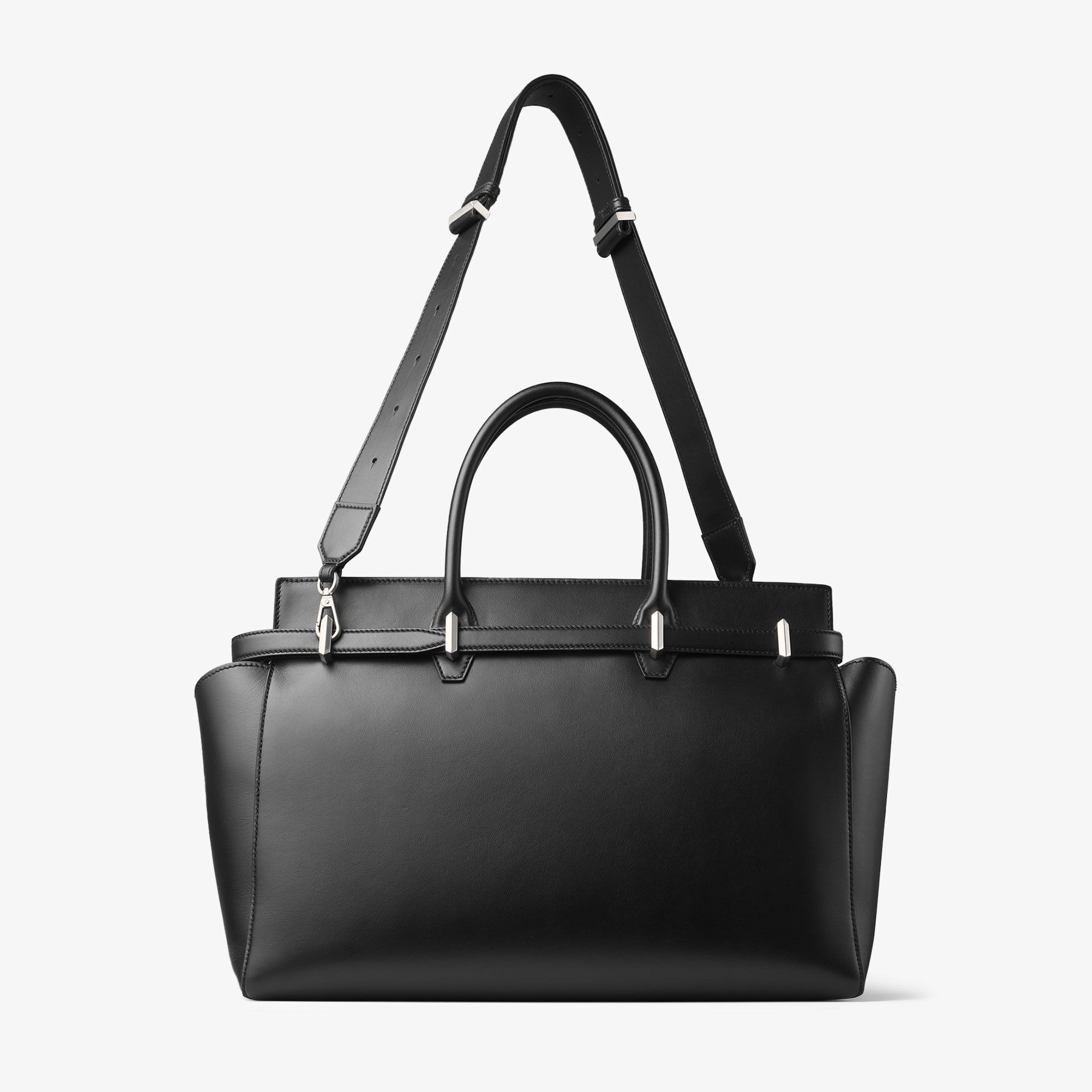 Diamond Belted Top Handle M
Black Leather Top Handle Bag - 5