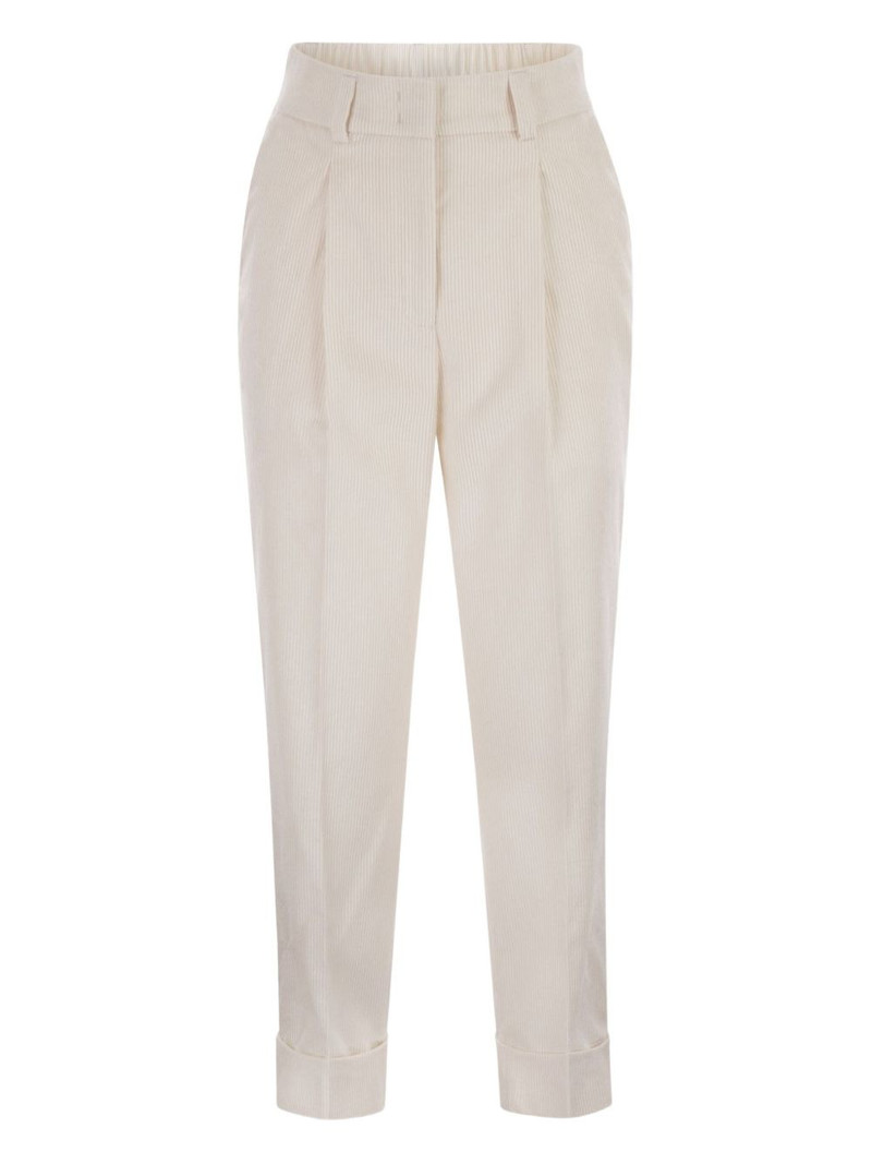 pleated cuffed-hem trousers 1