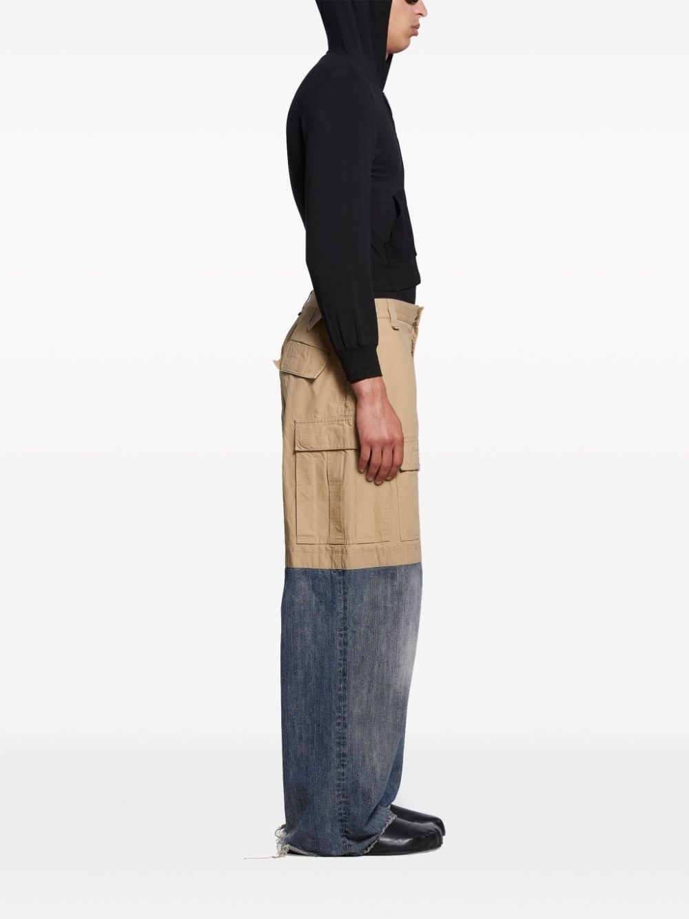 【関税＆送料込み】Balenciaga Cotton Layered Cargo Trousers Balenciaga Black Triple Layered Cargo Pants | ModeSens