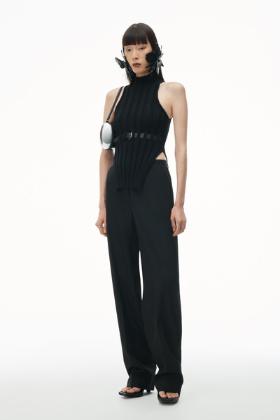 Alexander Wang RIBBED MOCK NECK TANK TOP WITH LEATHER BELT outlook
