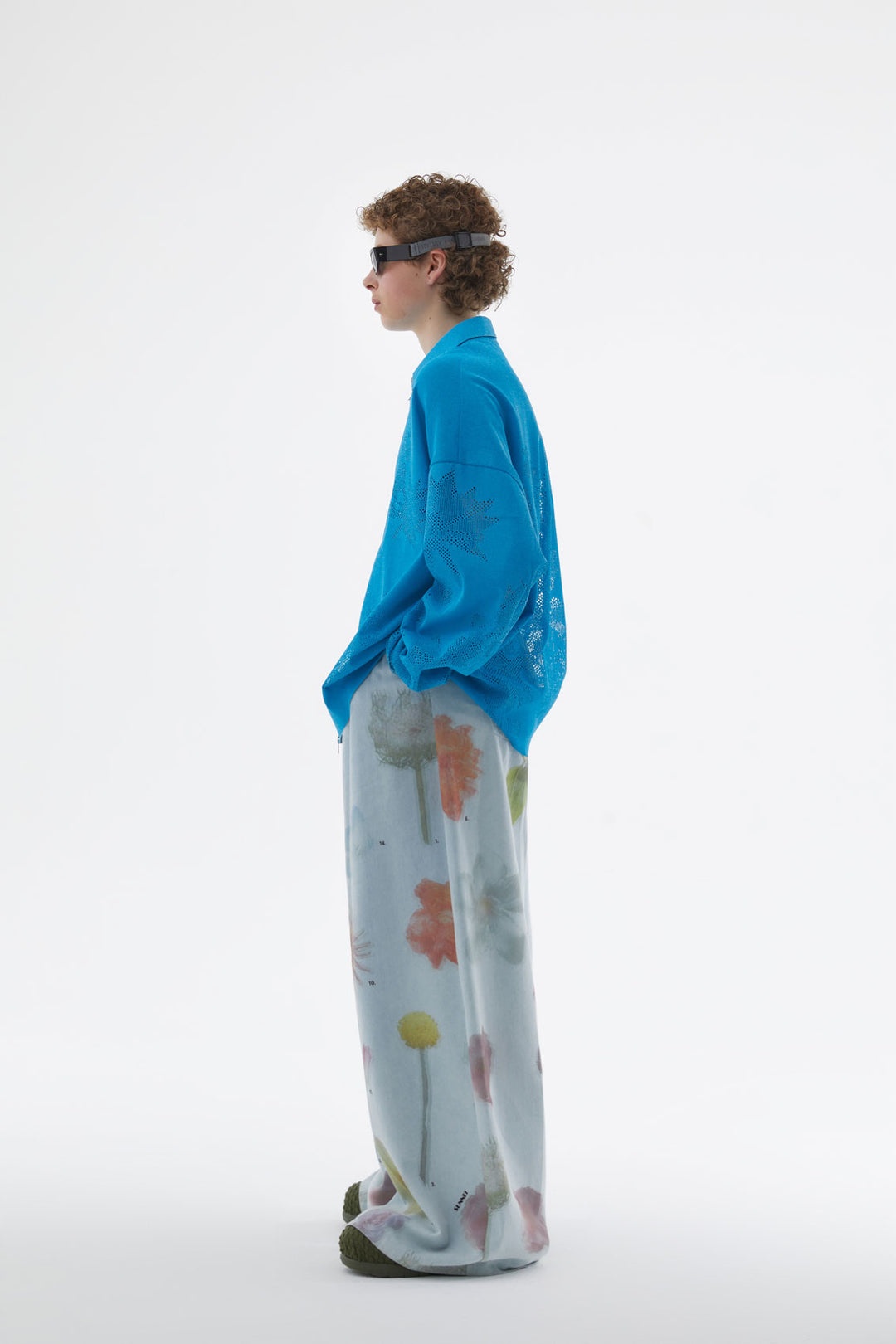 NEON BLUE JACQUARD KNIT RUBBER JACKET - 3
