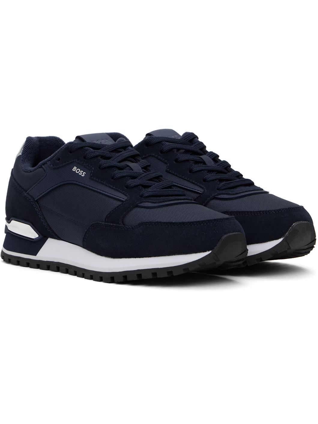 Navy Paneled Sneakers - 4