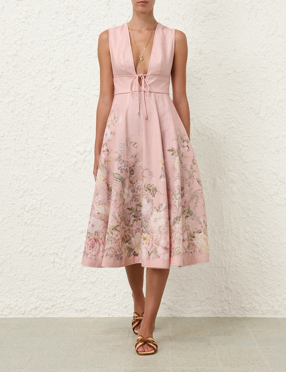 【Zimmermann】WAVERLY PLUNGE MIDI DRESS プランジ ミディ Zimmermann Waverly Plunge Midi Dress | Shopbop