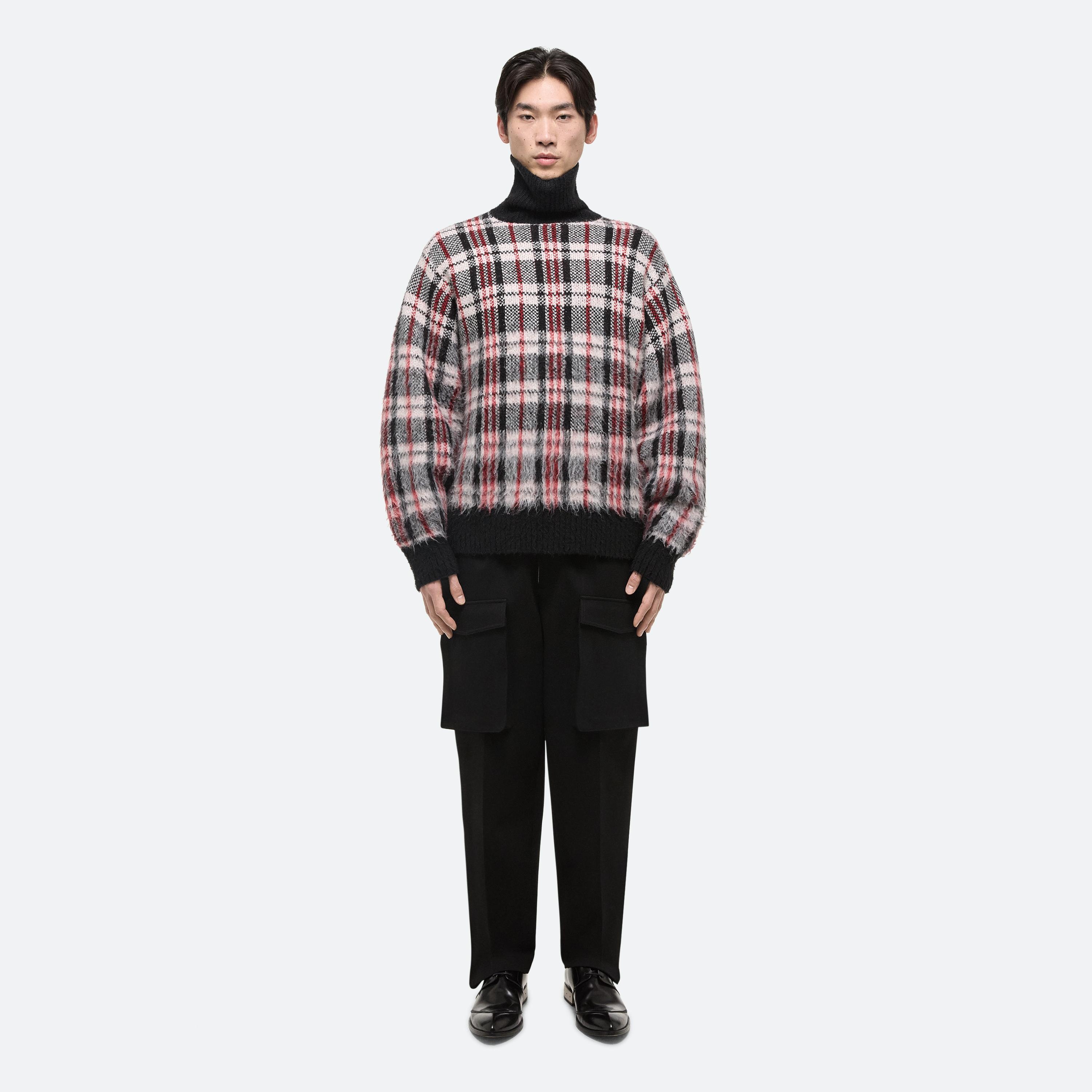 BRUSHED PLAID TURTLENECK SWEATER - 4