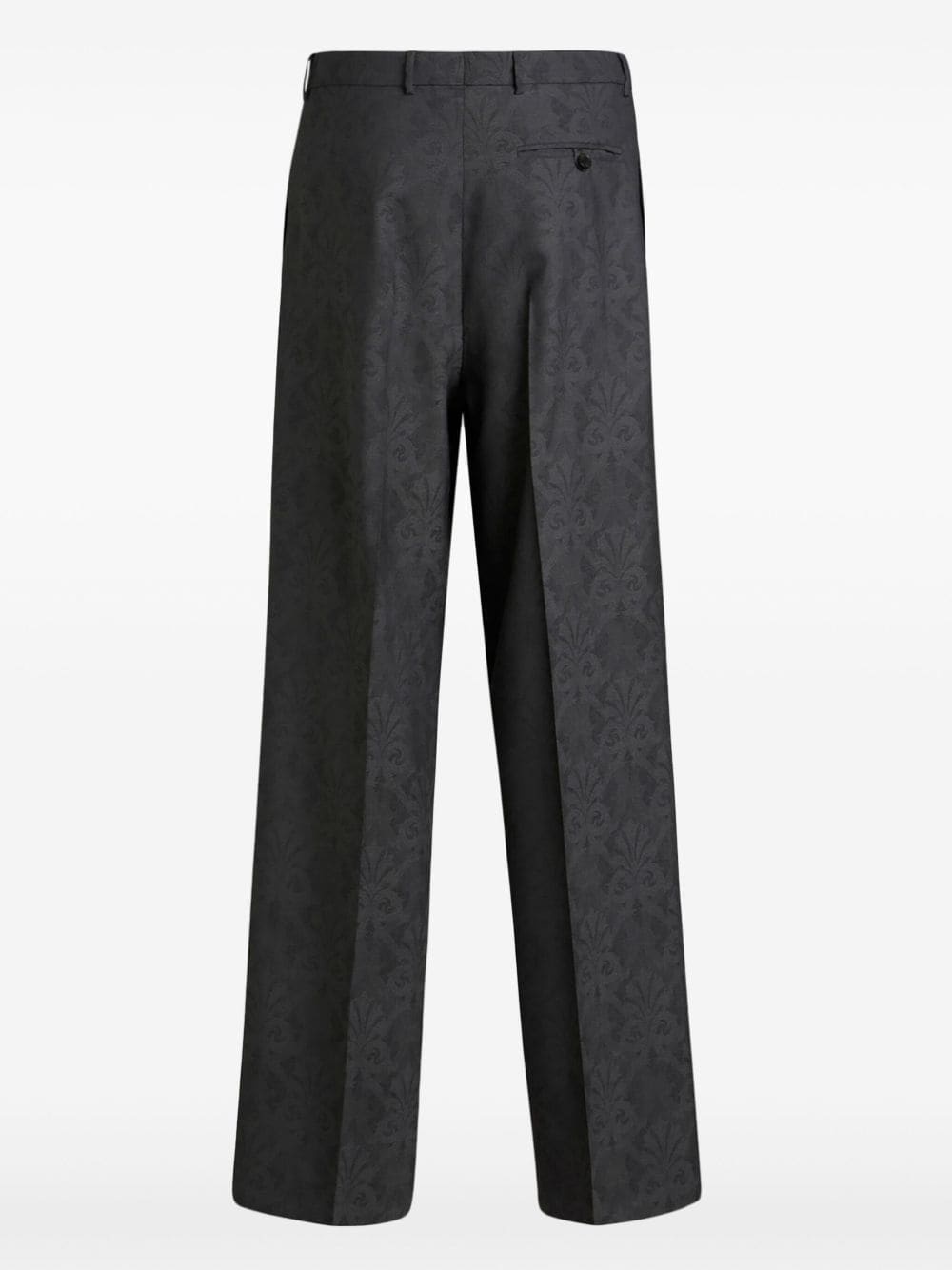 jacquard pleated straight-leg trousers - 6