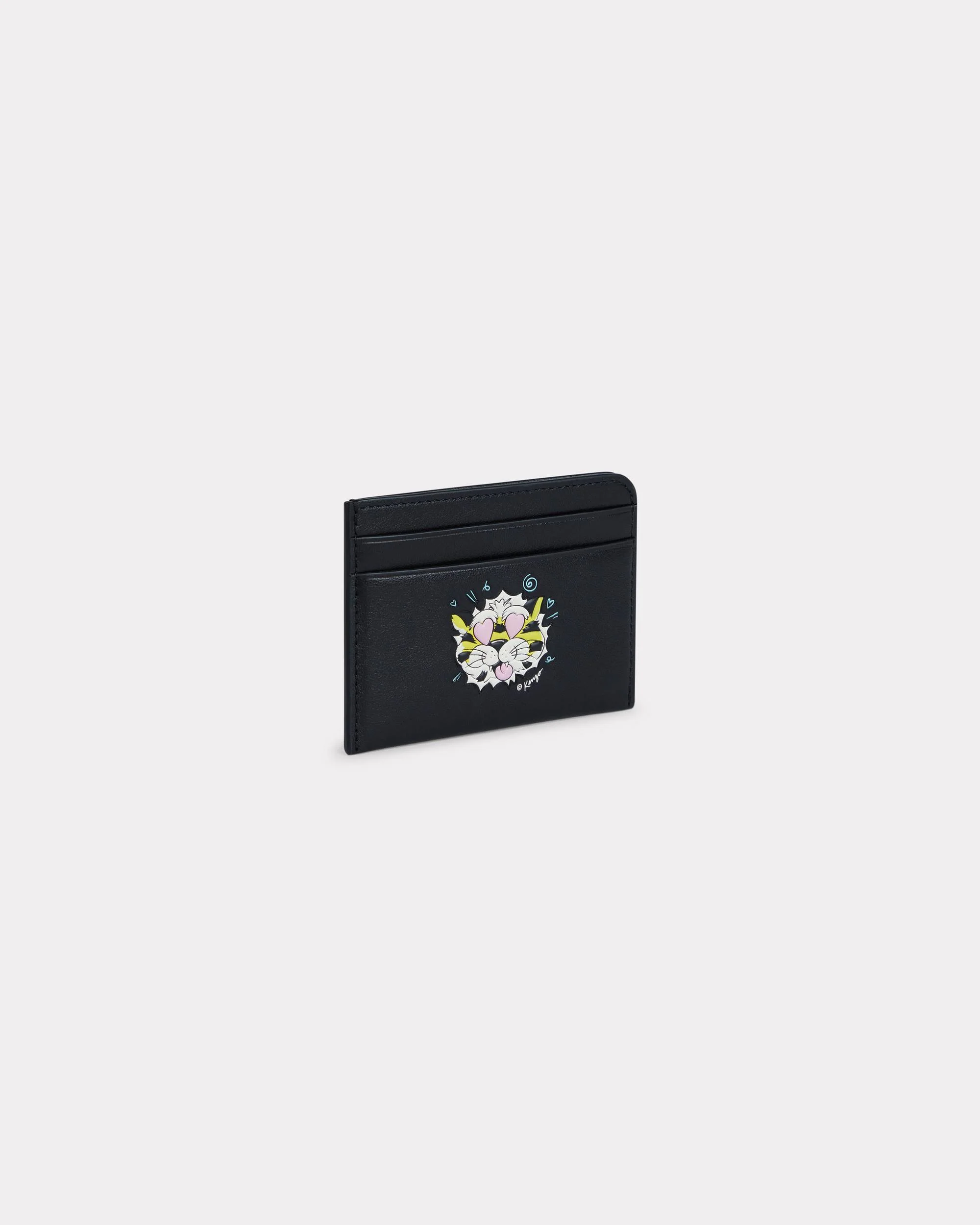 'KENZO Wild Tiger' card holder in leather - 1