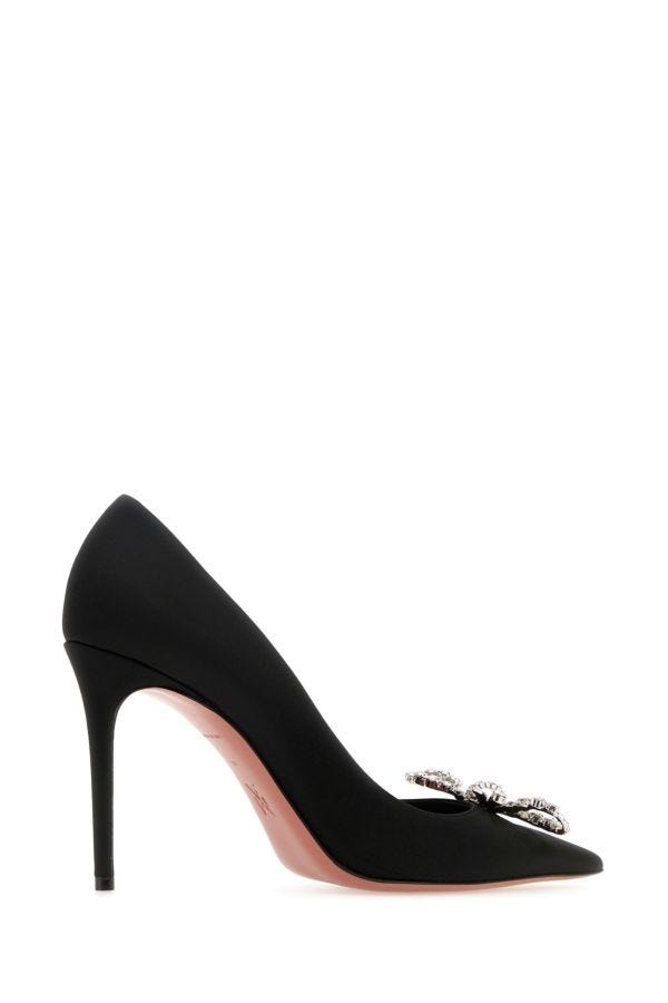 Black satin Rosie pumps - 3