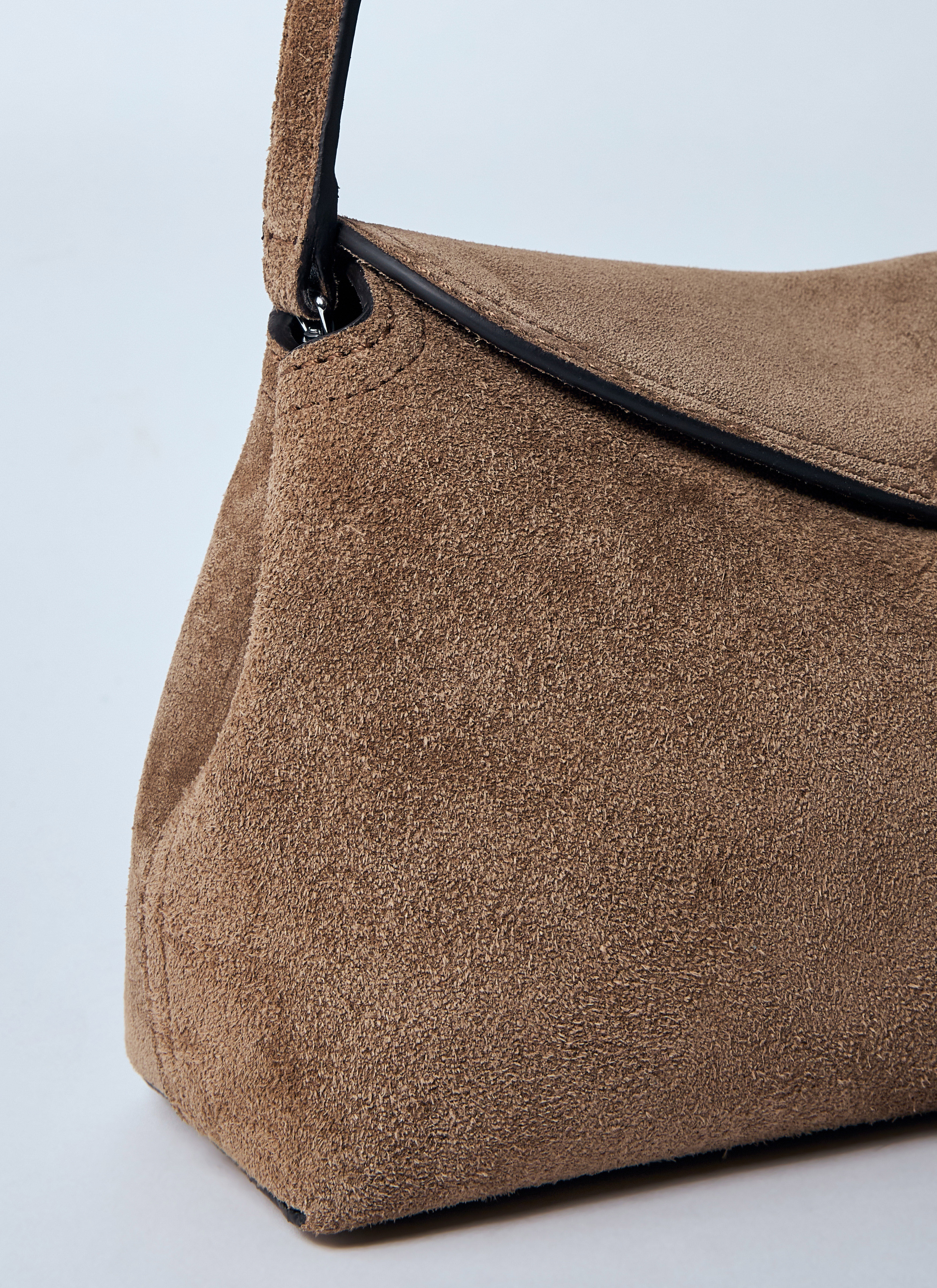 TOTEME｜ (T-Lock suede clutch (241-WAL944-LE0004 104)) T-Lock suede clutch espresso – TOTEME