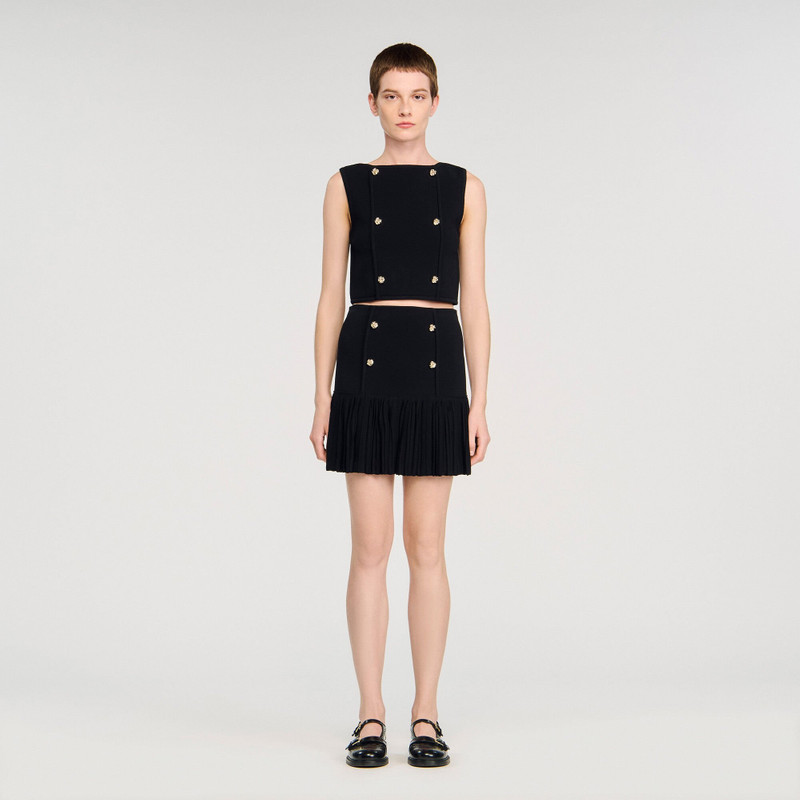 Sandro MINI PLEATED KNIT SKIRT outlook