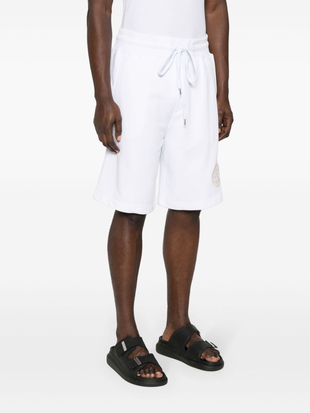 V-Emblem cotton track shorts - 3